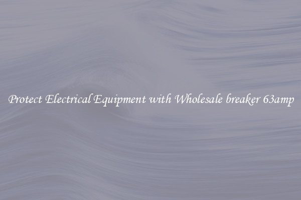 Protect Electrical Equipment with Wholesale breaker 63amp