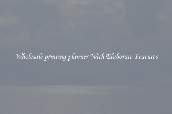 Wholesale printing planner With Elaborate Features