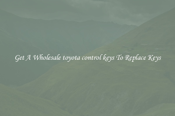Get A Wholesale toyota control keys To Replace Keys