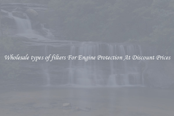 Wholesale types of filters For Engine Protection At Discount Prices