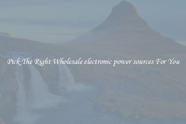 Pick The Right Wholesale electronic power sources For You