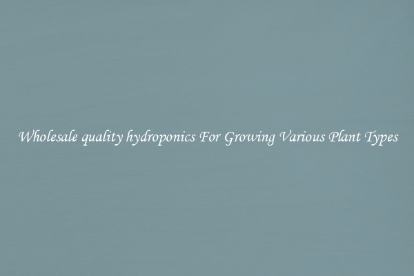 Wholesale quality hydroponics For Growing Various Plant Types