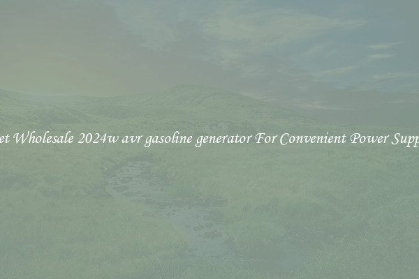 Get Wholesale 2024w avr gasoline generator For Convenient Power Supply