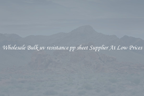 Wholesale Bulk uv resistance pp sheet Supplier At Low Prices