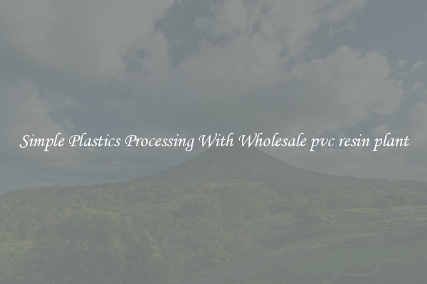 Simple Plastics Processing With Wholesale pvc resin plant