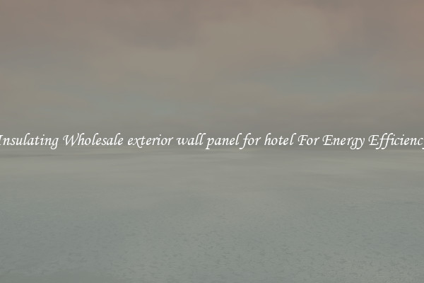 Insulating Wholesale exterior wall panel for hotel For Energy Efficiency